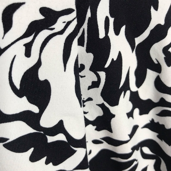 ADRIENNE VITTADINI XS Floral Black & White Box Pleat A-Line Swing Skater Skirt - Picture 10 of 13